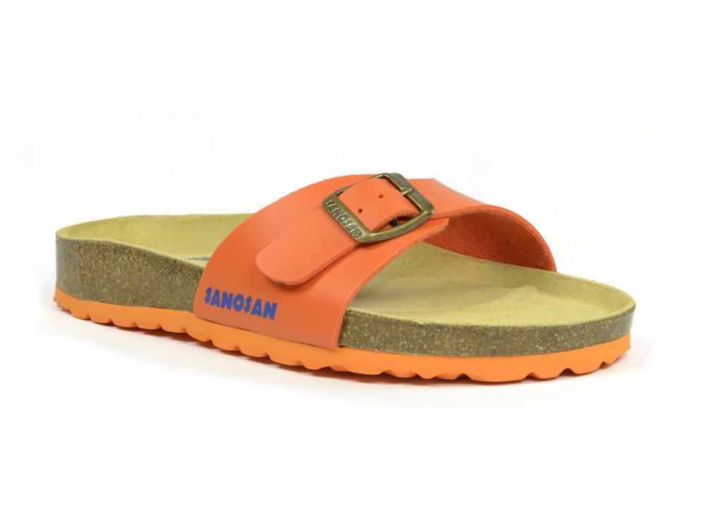orange mule sandals