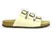 Sanosan Lisbon Leather Ivory Three Strap Men's Sandals