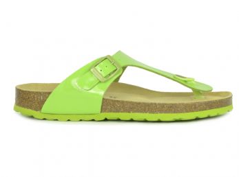 Sanosan Geneve Lacquered Green Womens Designer Thong Sandals