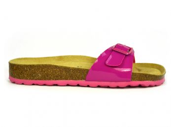 Sanosan Malaga Lacquered Fuchsia Womens Designer Mule Sandals